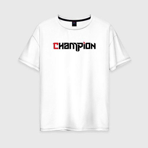 Женская футболка оверсайз Champion / Белый – фото 1