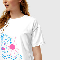 Футболка оверсайз женская Веселое лето, цвет: белый — фото 2