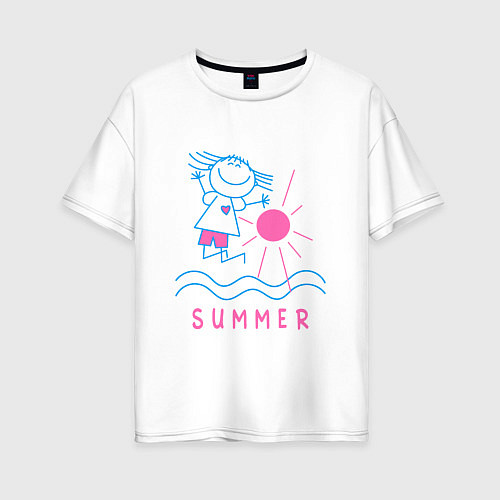 Женская футболка оверсайз Веселое лето / Белый – фото 1