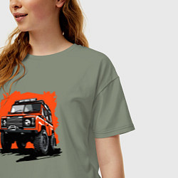 Футболка оверсайз женская Jeep road, цвет: авокадо — фото 2