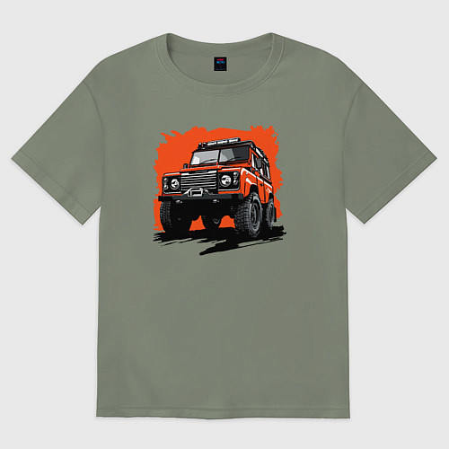 Женская футболка оверсайз Jeep road / Авокадо – фото 1