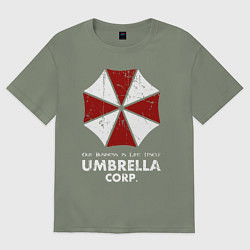 Футболка оверсайз женская Umbrella corporation logo, цвет: авокадо
