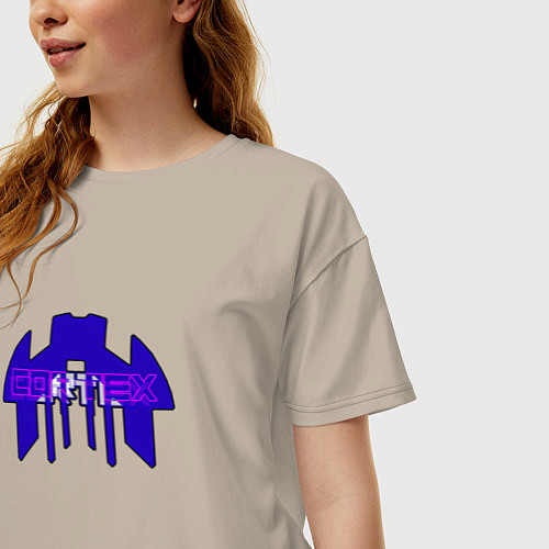 Женская футболка оверсайз Cortex фиолетовый aneurism iv / Миндальный – фото 3