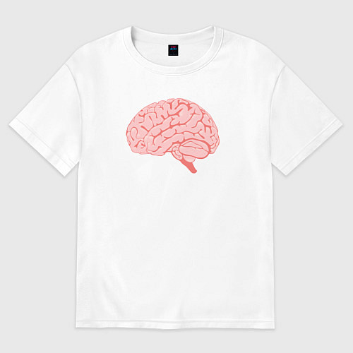 Женская футболка оверсайз Мозг иллюстрация / Белый – фото 1