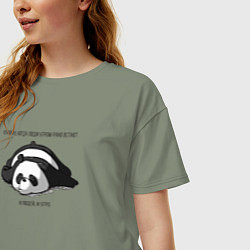 Футболка оверсайз женская Ленивая панда и утро, цвет: авокадо — фото 2