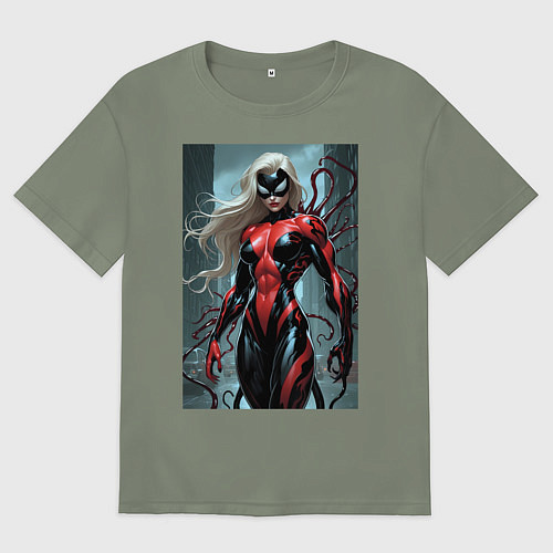 Женская футболка оверсайз Девушка-веном / Авокадо – фото 1