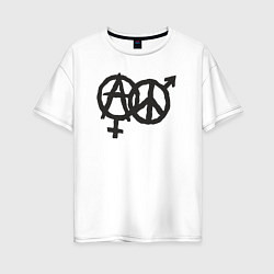 Женская футболка оверсайз Anarchy peace