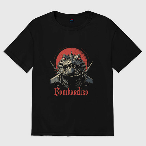 Женская футболка оверсайз Бомбардиро крокодило опасный / Черный – фото 1