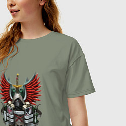 Футболка оверсайз женская Темные ангелы инсигния, цвет: авокадо — фото 2