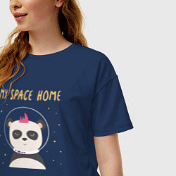 Футболка оверсайз женская Мой космический дом, цвет: тёмно-синий — фото 2