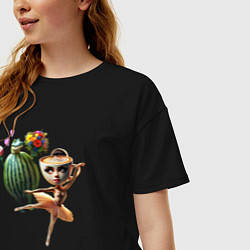 Футболка оверсайз женская Ballerina Cappuccina - Glorbo Fruttodrillo, цвет: черный — фото 2