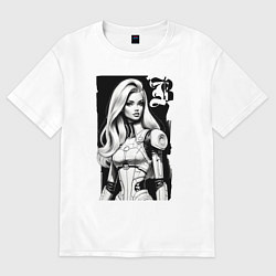 Женская футболка оверсайз Barbie - sketch ai art fantasy