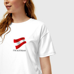 Футболка оверсайз женская Я Австриец - патриотизм, цвет: белый — фото 2