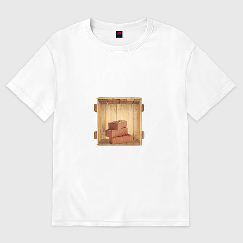 Женская футболка оверсайз Деревянная Коробка с Кирпичами / Белый – фото 1