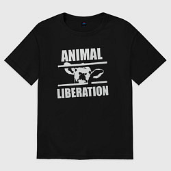 Футболка оверсайз женская Освобождение зверей, цвет: черный