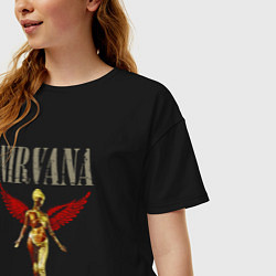 Футболка оверсайз женская Rock nirvana in utero, цвет: черный — фото 2
