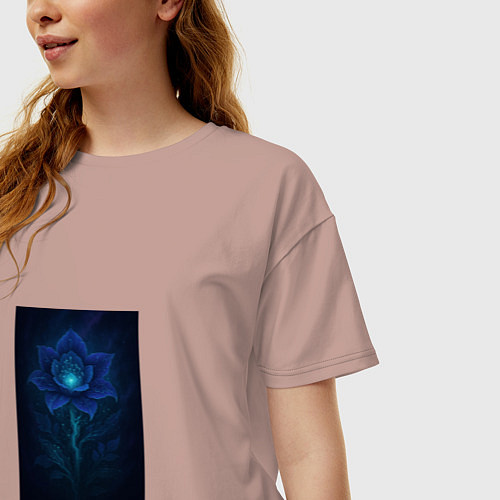 Женская футболка оверсайз Digital bloom / Пыльно-розовый – фото 3