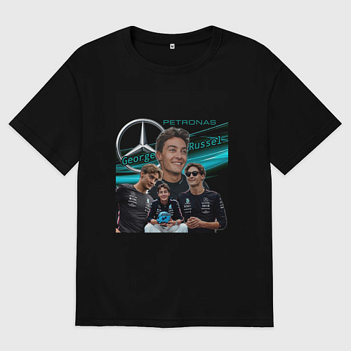 Женская футболка оверсайз Джордж Рассел / Черный – фото 1