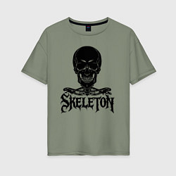 Женская футболка оверсайз Skeleton череп