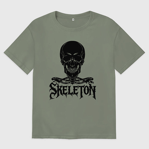 Женская футболка оверсайз Skeleton череп / Авокадо – фото 1