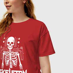 Футболка оверсайз женская Скелет в схемах, цвет: красный — фото 2
