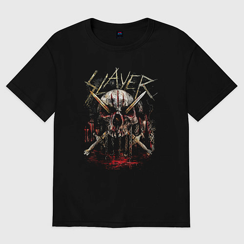 Женская футболка оверсайз Slayer Skull Demon / Черный – фото 1