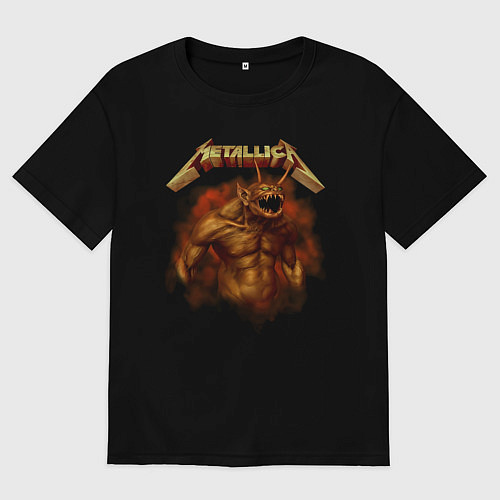 Женская футболка оверсайз Metallica Funny Monster / Черный – фото 1