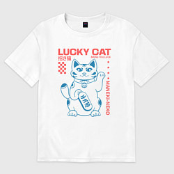 Футболка оверсайз женская Maneki neko, цвет: белый