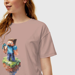 Футболка оверсайз женская Steve, цвет: пыльно-розовый — фото 2