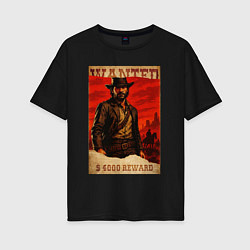 Футболка оверсайз женская Red dead redemtion постер, цвет: черный