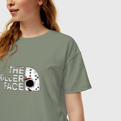 Футболка оверсайз женская The killer face jason, цвет: авокадо — фото 2