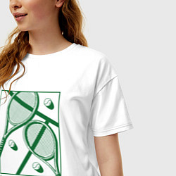 Футболка оверсайз женская Теннисный корт, цвет: белый — фото 2