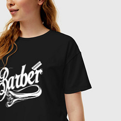 Футболка оверсайз женская Барбер с бритвой, цвет: черный — фото 2