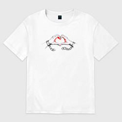 Футболка оверсайз женская Free heart - оковы разбиты, цвет: белый