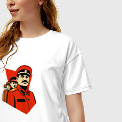 Футболка оверсайз женская За Родину - за Сталина, цвет: белый — фото 2