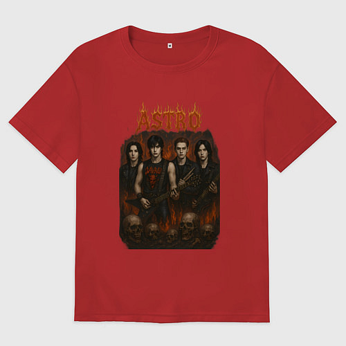 Женская футболка оверсайз Astro в стиле хэви метал / Красный – фото 1
