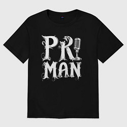 Футболка оверсайз женская PRщик, цвет: черный