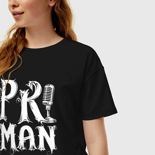 Женская футболка оверсайз PRщик / Черный – фото 3