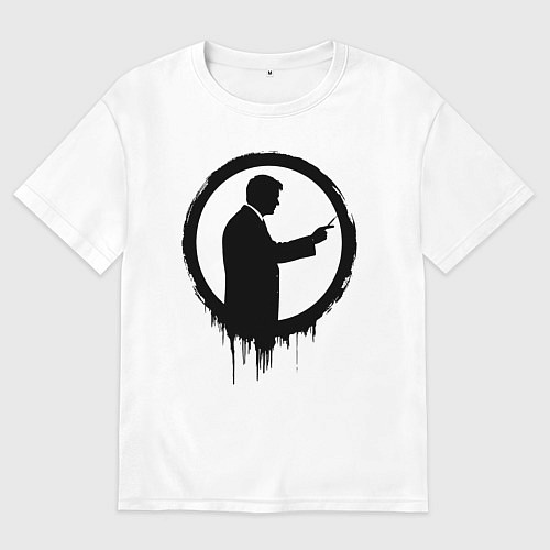 Женская футболка оверсайз Учитель в круге / Белый – фото 1