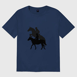 Женская футболка оверсайз Верховая езда тень предстоящего