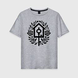 Женская футболка оверсайз Ключ к дому и цветы