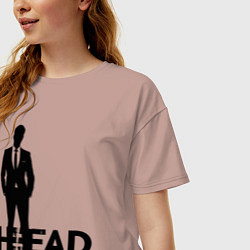 Футболка оверсайз женская Руководитель в деловом костюме, цвет: пыльно-розовый — фото 2