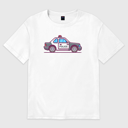 Женская футболка оверсайз Police car / Белый – фото 1