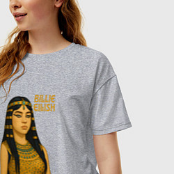 Футболка оверсайз женская Билли Айлиш фараон, цвет: меланж — фото 2