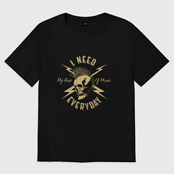 Футболка оверсайз женская Моя доза рока, цвет: черный