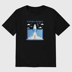Футболка оверсайз женская Starting a business, цвет: черный