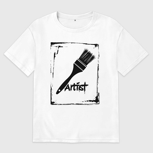 Женская футболка оверсайз Кисть художника / Белый – фото 1