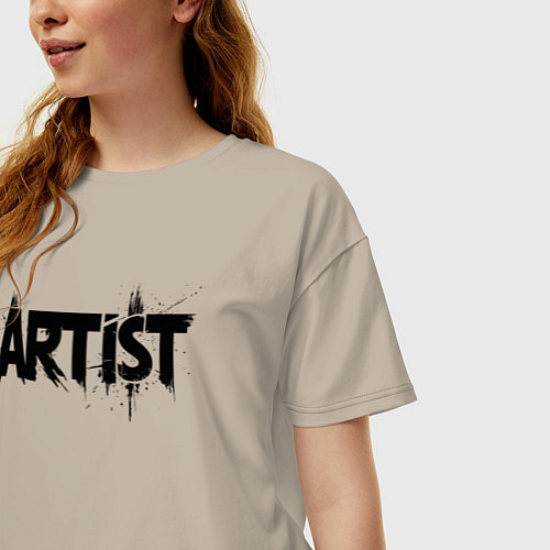 Женская футболка оверсайз Художник в стиле граффити / Миндальный – фото 3