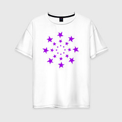 Женская футболка оверсайз Звезды кругом