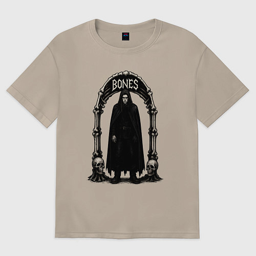 Женская футболка оверсайз Bones в арке из костей / Миндальный – фото 1